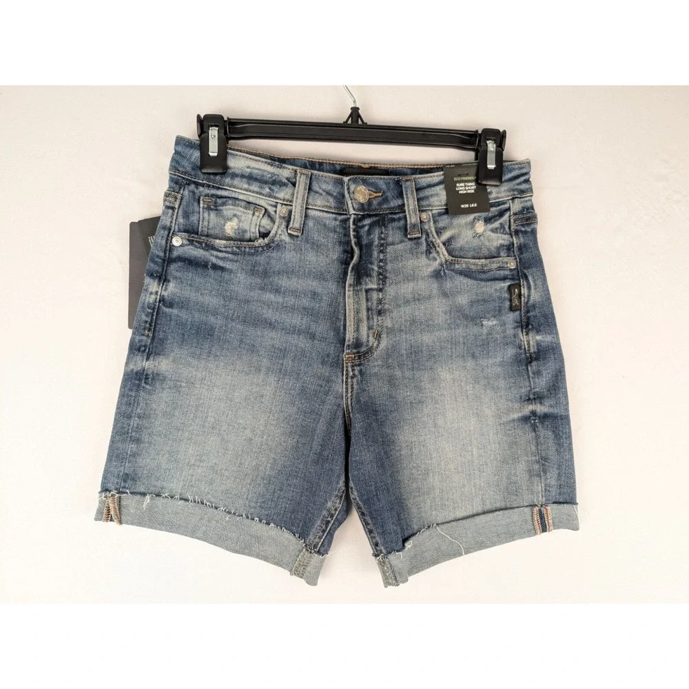 Silver Jeans Co. Denim Shorts Womens 25 Indigo Sure Thing High Rise Long Short